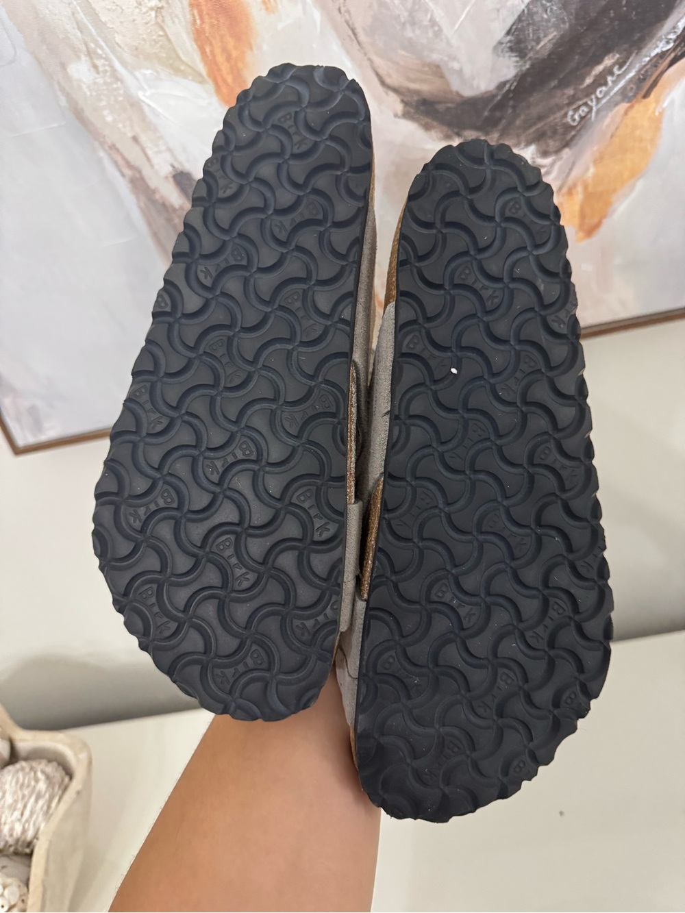 Birkenstock Gray Suede Crisscross Buckle Slide Sandals - Picture 4 of 4